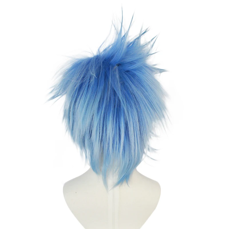 Vibrant Blue Spiky Punk Synthetic Wig - Edgy Mohawk Style for Cosplay, Punk Rock Costumes, Halloween