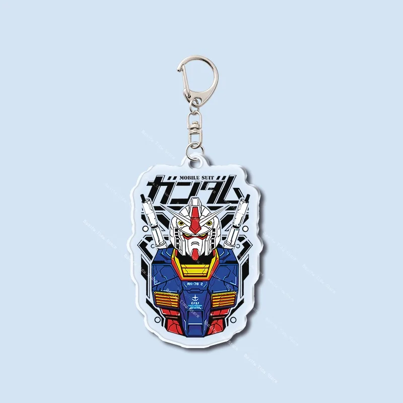 5CM Gundam Acrylic Keychain RX-78 Unicorn Astray Red Frame Robot Head Key Ring Anime Backpack Pendant Fans Collectible Gift - view 6