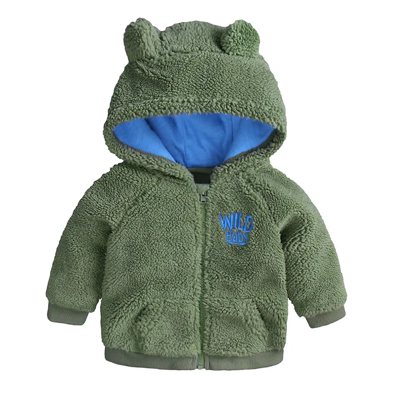 Baby Hoodie Infant Boy Winter Thick Clothes Bear Girl Zipper Sweatshirt Long Sleeve Newborn Jacket For Kids 0 To 3 6 9 12 Months