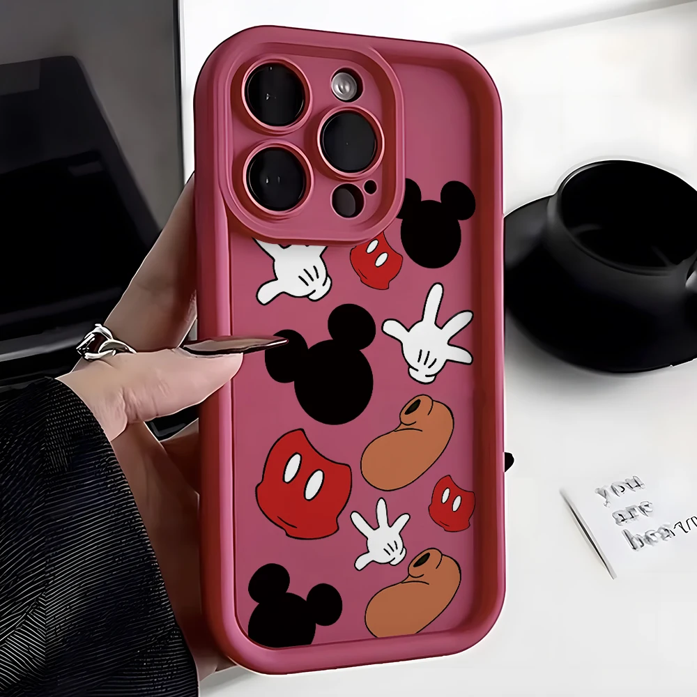 Mickey Mouse Phone Case for Oppo Reno 12 11 10 8 7 6 5 4 3 2 Reno12 Reno11 Reno10 Reno8 T Z F Pro Plus 4G 5G Ladder Lens Cover