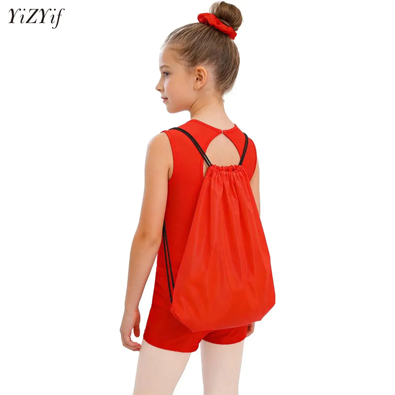 

Leotards Set for Girls Ballet Gymnastics Kids Keyhole Back Tank Unitard Tumbling Activewear Outfits with Headbands Shorts Bag