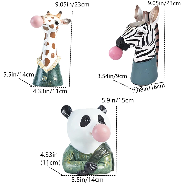 Vase For Flowers Resin Vases Home Decor Modern Living Room Decoration Table Desktop Panda Giraffe Zebra Flower Vase Ornaments