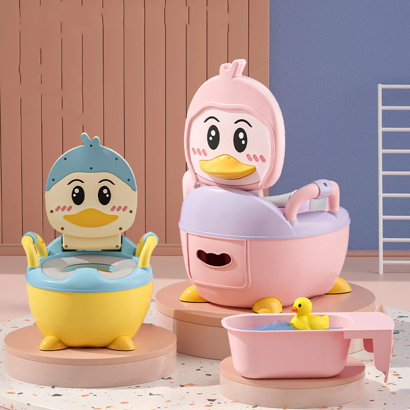 Banheiro do pato dos desenhos animados das crianças, banheiro do bebê, meninos e meninas Bedpan, mictório doméstico pequeno, balde de urina infantil, Potty portátil