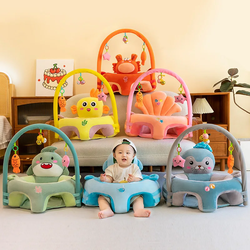 

High Backrest Baby Learning Chair Anti Fall Practice Sitting Posture Baby Dining Chair Crystal Super Soft Children's Sofa