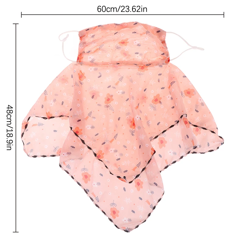 Máscara Cachecol Respirável Feminino, Cachecol de Seda Triangular, Dustproof, Windproof, Outdoor