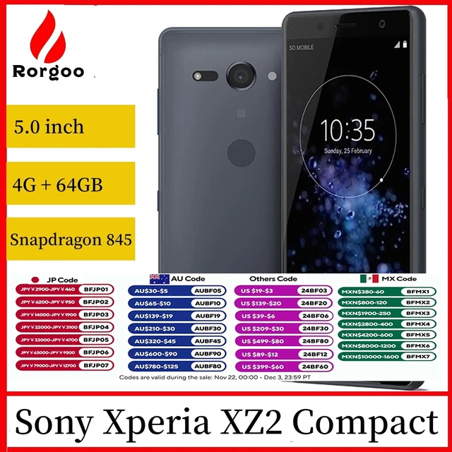 Sony Xperia XZ2 Compact SO-05K H8314 H8324 4G Original Mobile Phone 5.0''  4GB+64GB Single/Dual SIM Card NFC Android SmartPhone - AliExpress