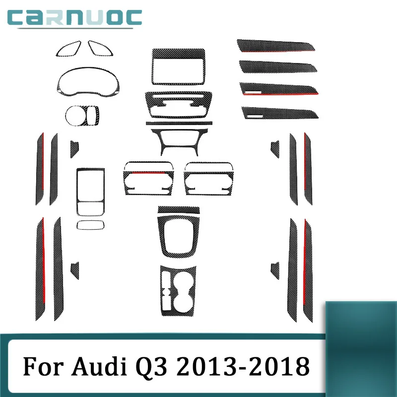 

Черные стикеры из углеродного волокна для Audi Q3 2013, 2014, 2015, 2016, 2017, 2018, автомобильные различные детали, аксессуары для украшения интерьера