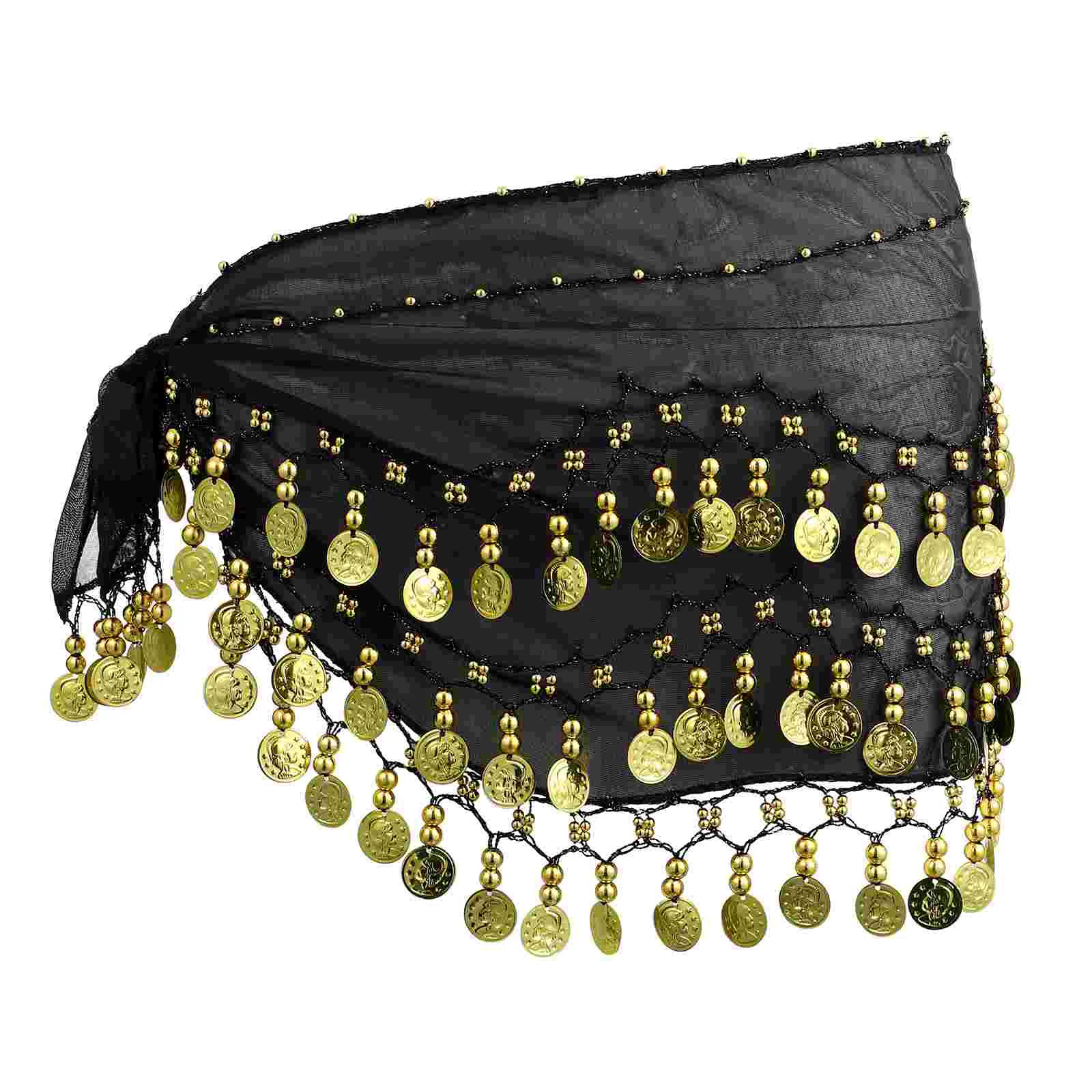 

1pc Hip Scarf Waist Chain Skirt Chiffon Hip Skirt Coins Belly Dancer Outfit Belly Dancer Hip Scarf