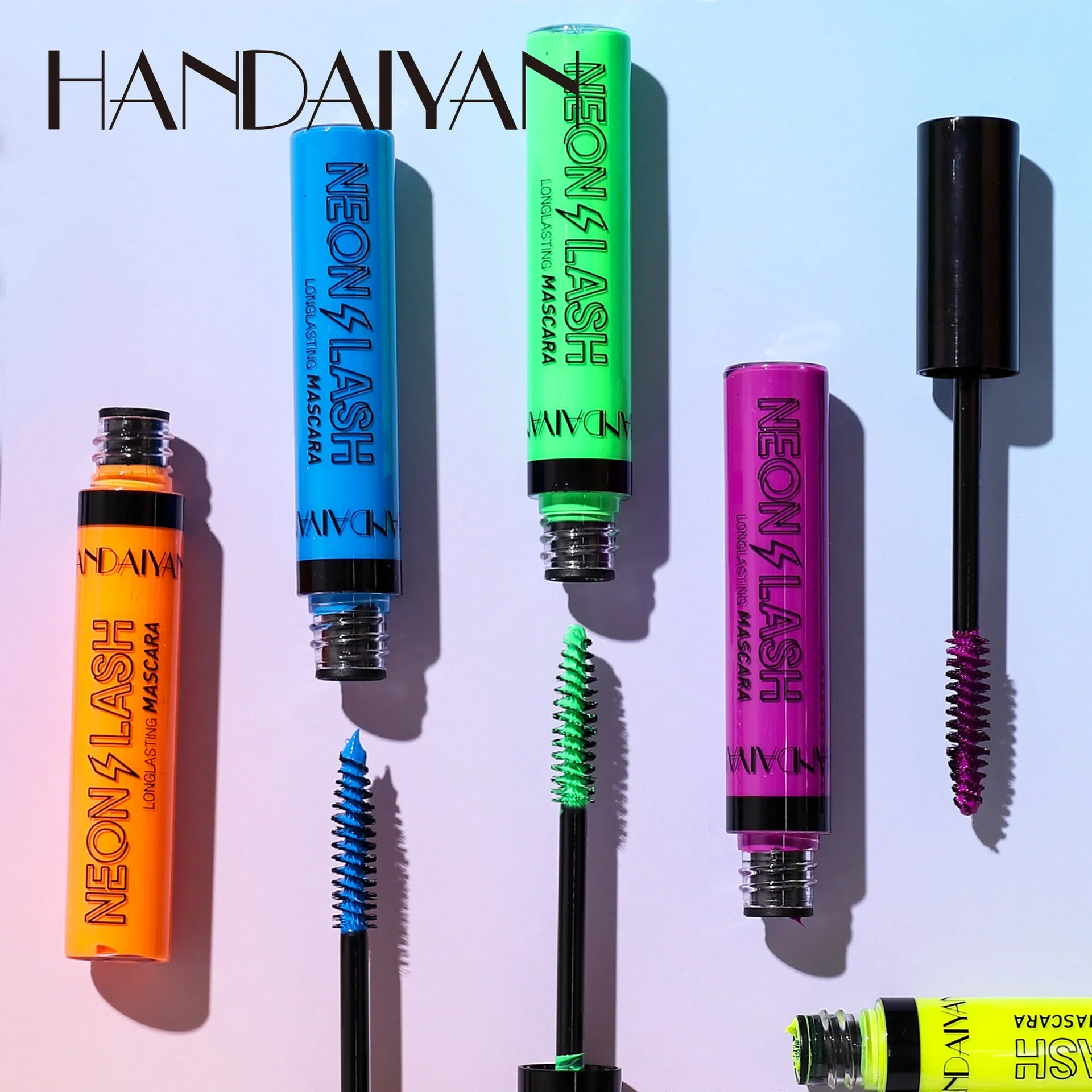 6 Kleuren Kleurrijke Wimper Mascara Wimpers Extension Curling Verlengt Groen Blauw Cosplay Fluorescerende Mascara Make-Up Neon Mascara