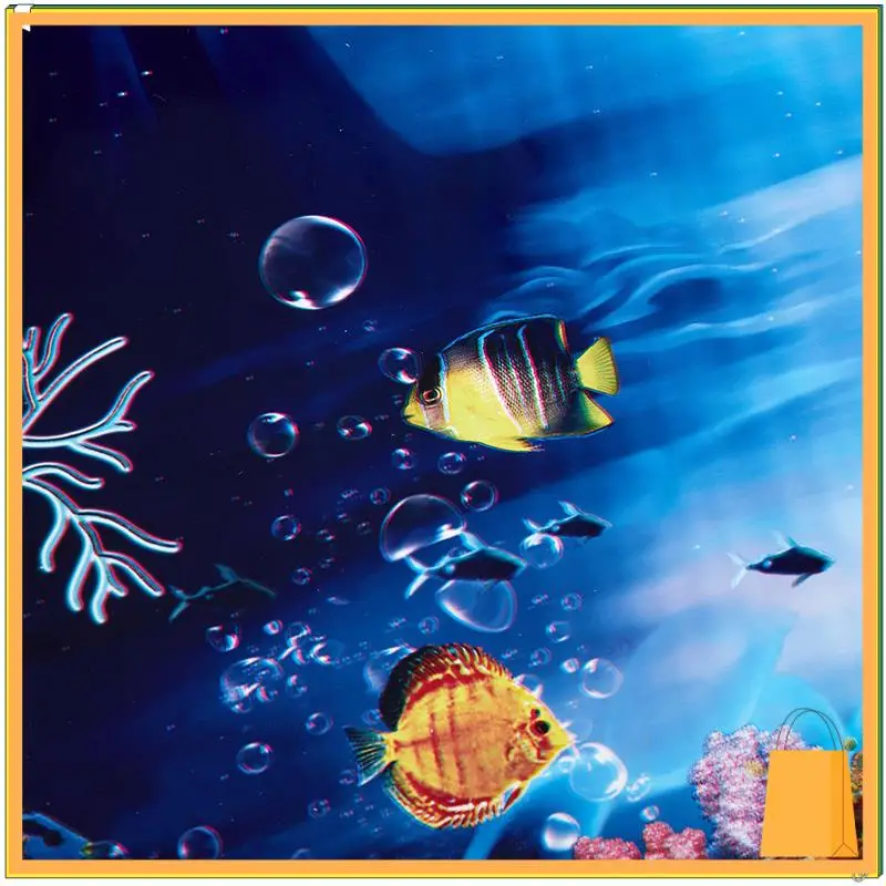 L52A-10X azul fundo do mar fresco aquário oceano paisagem cartaz fundo do tanque de peixes