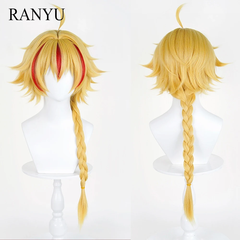 blonde-yellow-red-highlights-synthetic-long-straight-wig-with-bangs-anime-game-cosplay-fluffy-wig-for-daily-party
