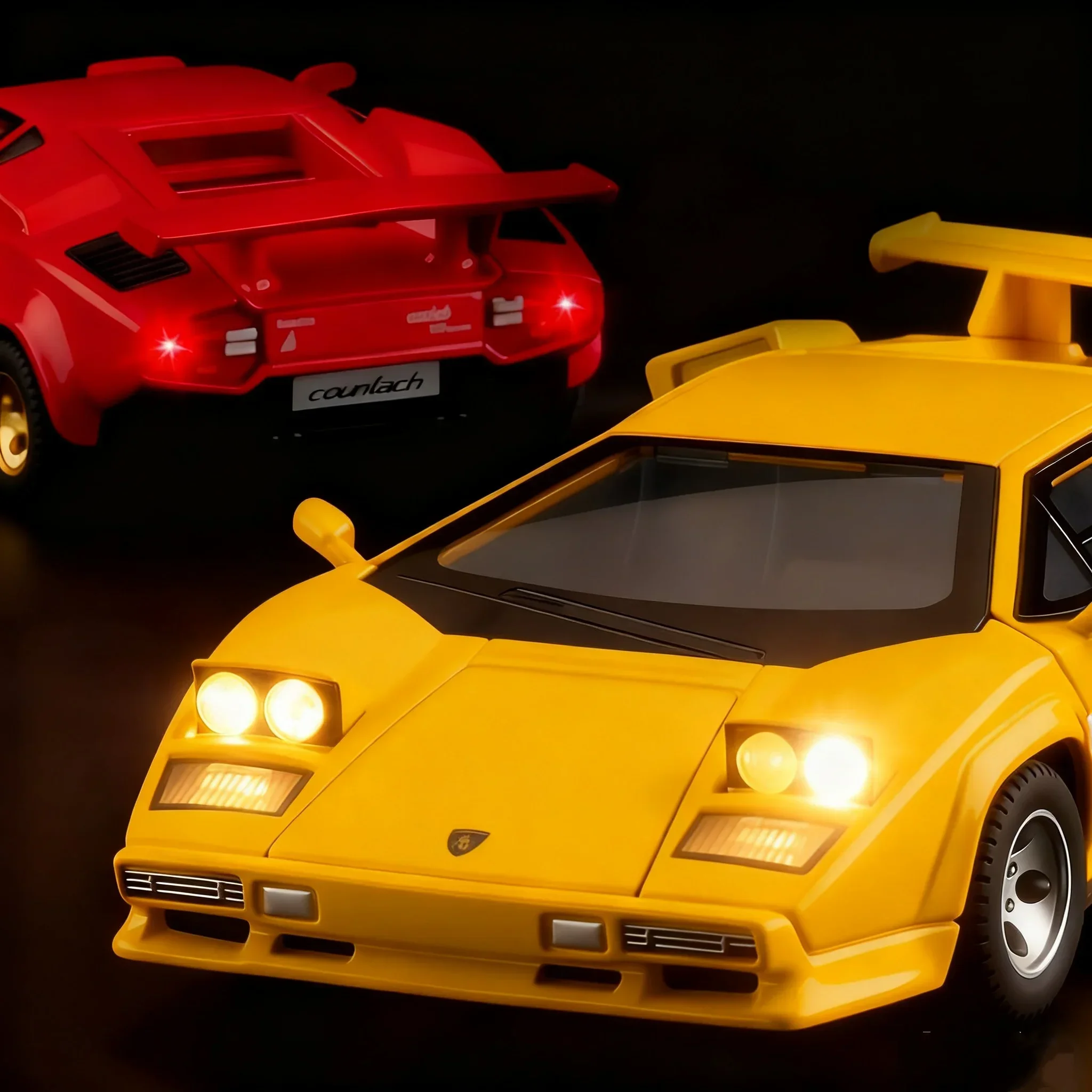 Countach lp500s supercar liga 1:32 modelo de carro de brinquedo fundido som luz puxar para trás brinquedo infantil colecionáveis presente de aniversário