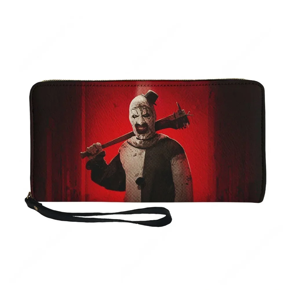 

Кошелек-портмоне Terrifier Clown на Хэллоуин, мужской, женский, подростковый, на молнии, с двойным принтом, портативный, подарочная сумка