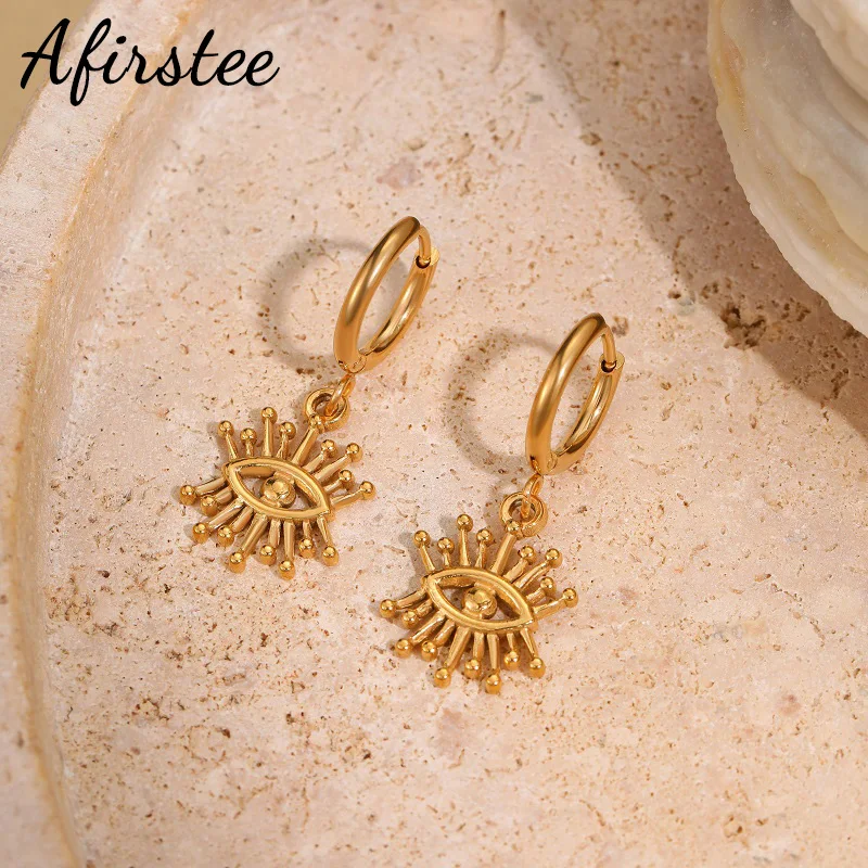 

Afirstee New Arrival Eyes Heart Pendant Earrings For Women Girls Bohemian Jewelry Fantastic Party Accessories