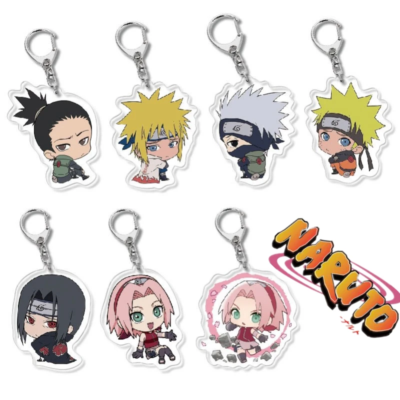 

Narutos Anime Acrylic Keychain Cosplay Cute New Uzumaki Uchiha Itachi Cartoon Keyring Backpack Charm Gifts Cos