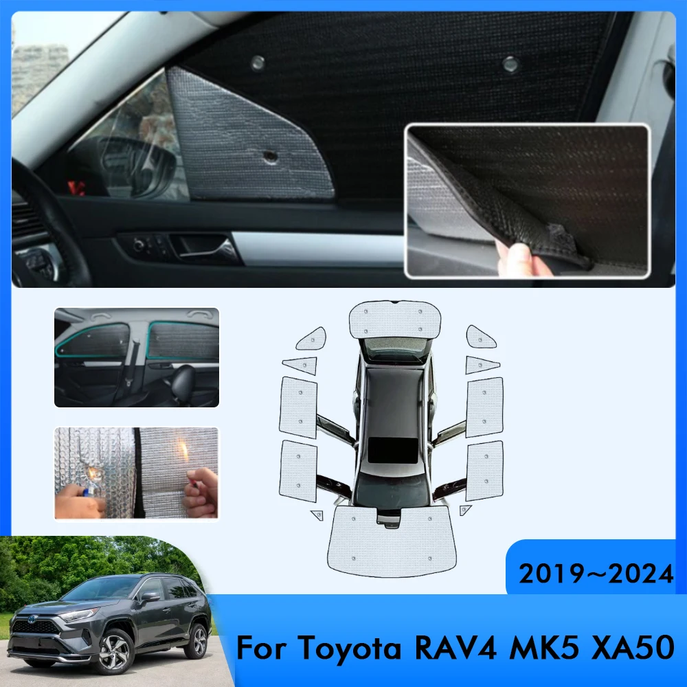 

Автомобильные солнцезащитные занавески для Toyota RAV4 RAV 4 XA50 2023 2019 ~ 2024 2021 MK5, защита от УФ-лучей, оконные занавески, теплоизоляционные аксессуары