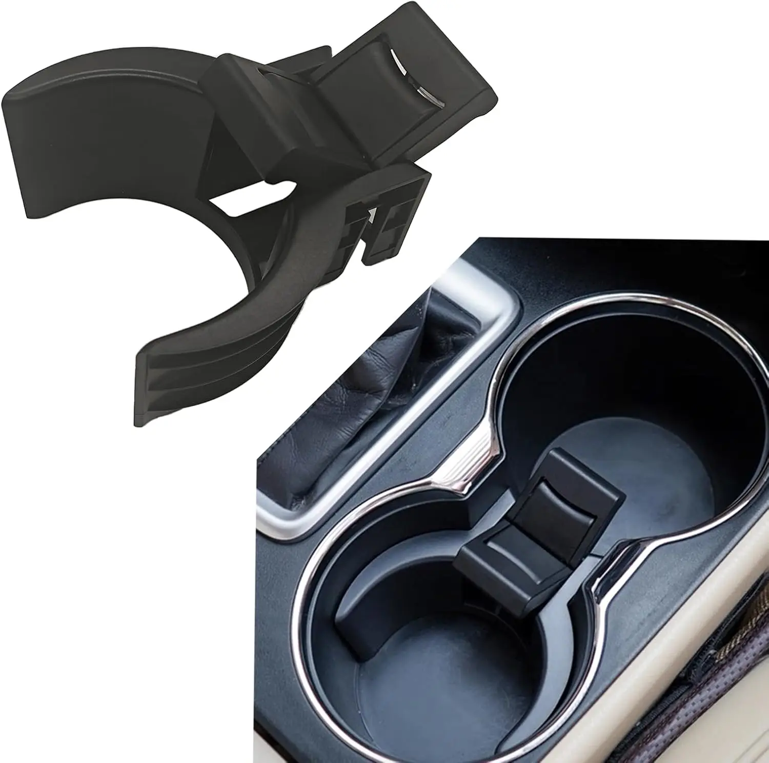 Cup Holder Insert Divider Fit for Toyota Highlander 2014 2015 2016 2017 2018 2019 2020 Replaces Part # 55618-0E200-C0