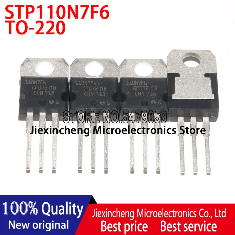 Transistor MOSFET TO220 d'origine, 110N7F6, STP110N7F6, 110A, 68V, neuf, 5 pièces