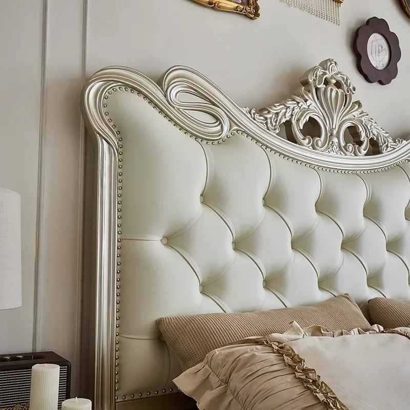 سرير مزدوج للفتيات بتصميم أوروبي، سرير تخزين متعدد الوظائف، سرير فاخر بحجم كينغ، أثاث غرفة نوم Sun Letti Matrimoniali