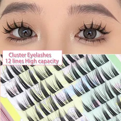 10 /12 Lines Large Box Single Cluster Segmented Thick Style Small Devil False Eyelash Cartoon False Eyelash