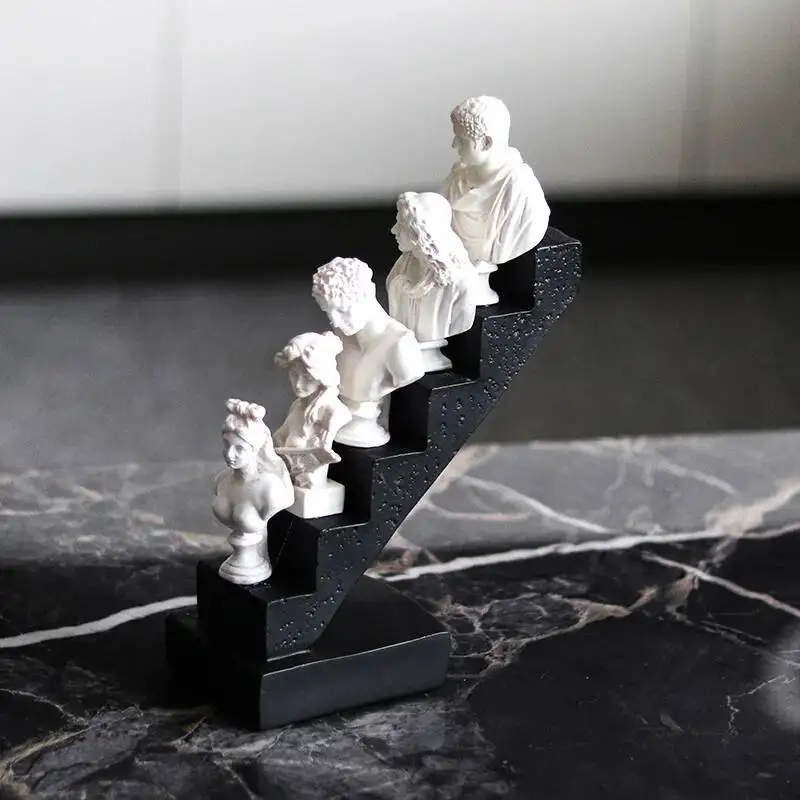 Resin Handicraft Artificial Figure Sculpture Abstract Ladder David Statue Decorative Figurines Home Decoration Accessories
