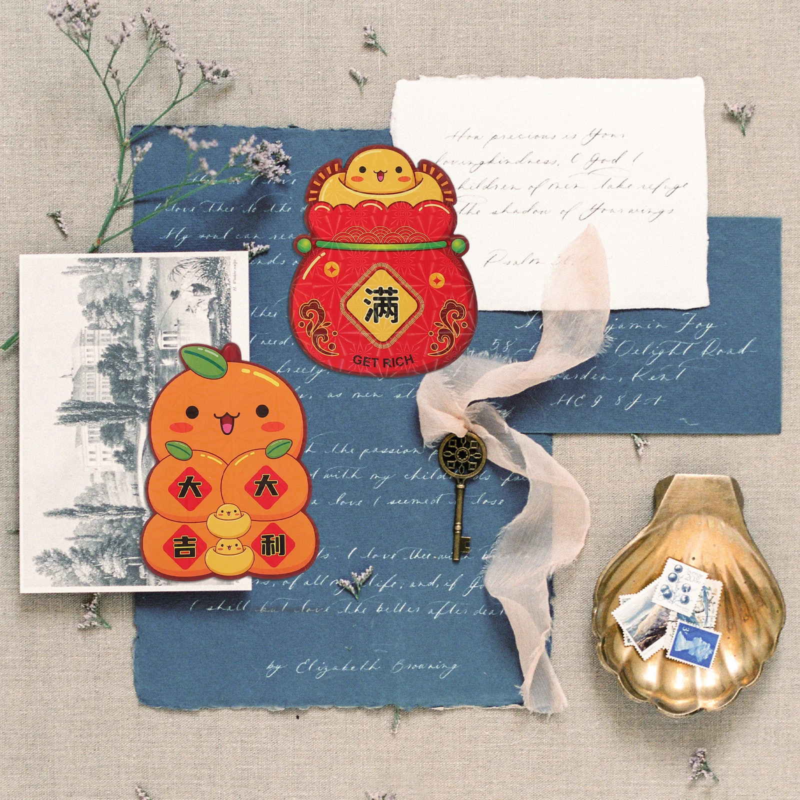 

6 шт. год змеи красный карман для денег лазерный голографический милый мультяшный держатель для денег на удачу китайские новогодние украшения