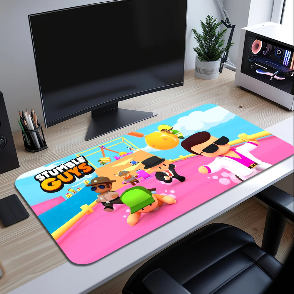 لعبة S-Stumble Guys ماوس الوسادة كبيرة حصيرة مكتبية لوحة المفاتيح مريح مكتب المطاط الكمبيوتر عدم الانزلاق المضادة للفرش المنزل مخصص أفضل الأسعار