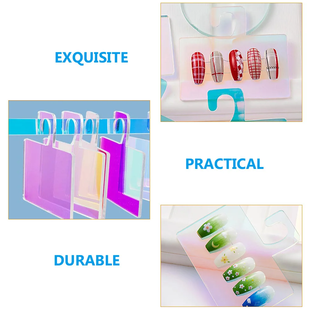 

1Set Holographic Acrylic Nail Display Board Strong False Nail Tips Holder Reusable Manicure Art Display Stand Salon Decor