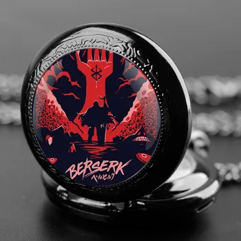Anime Berserk Design Glazen Koepel Quartz Zakhorloge Met Duurzame Ketting Arabische Cijfers Wijzerplaat Voor Mannen En Vrouwen Creatieve Geschenken