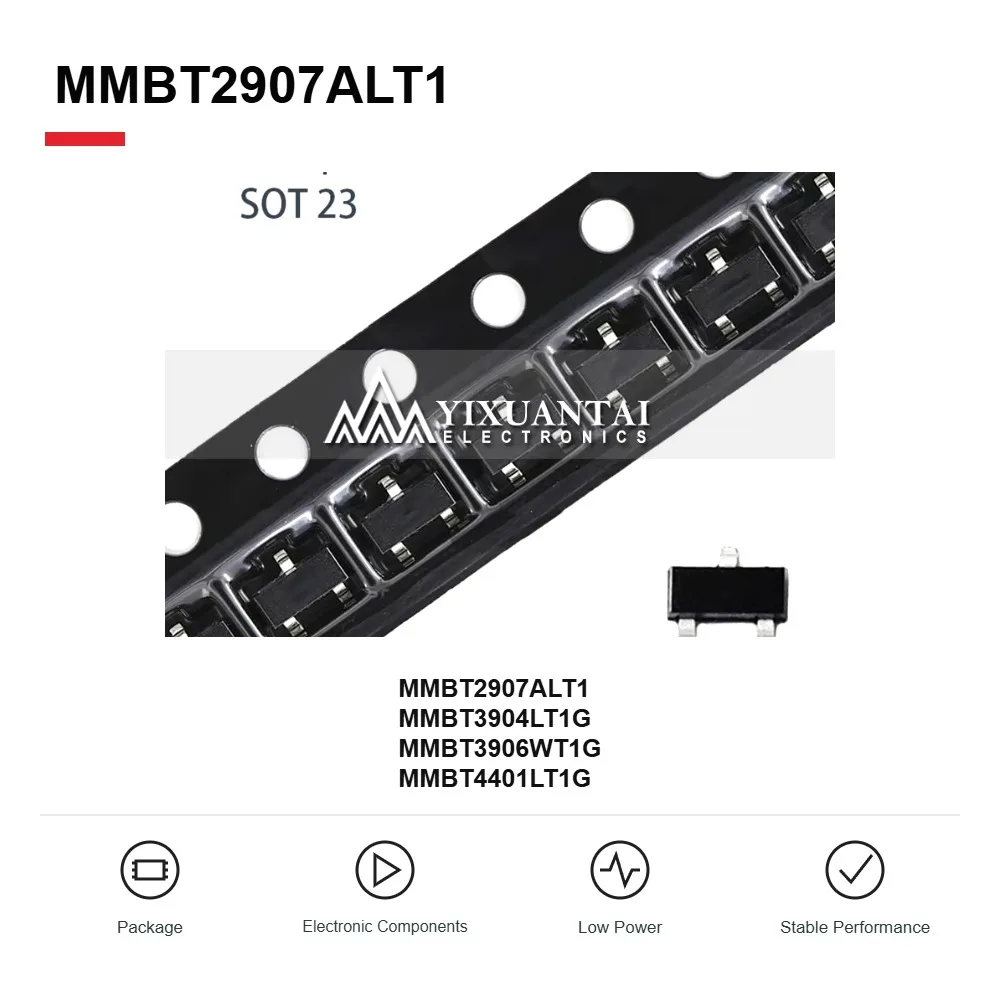 MMBT2907ALT1 MMBT3904LT1G MMBT3906WT1G MMBT4401LT1G Bipolar Transistors SOT-23 50PCS