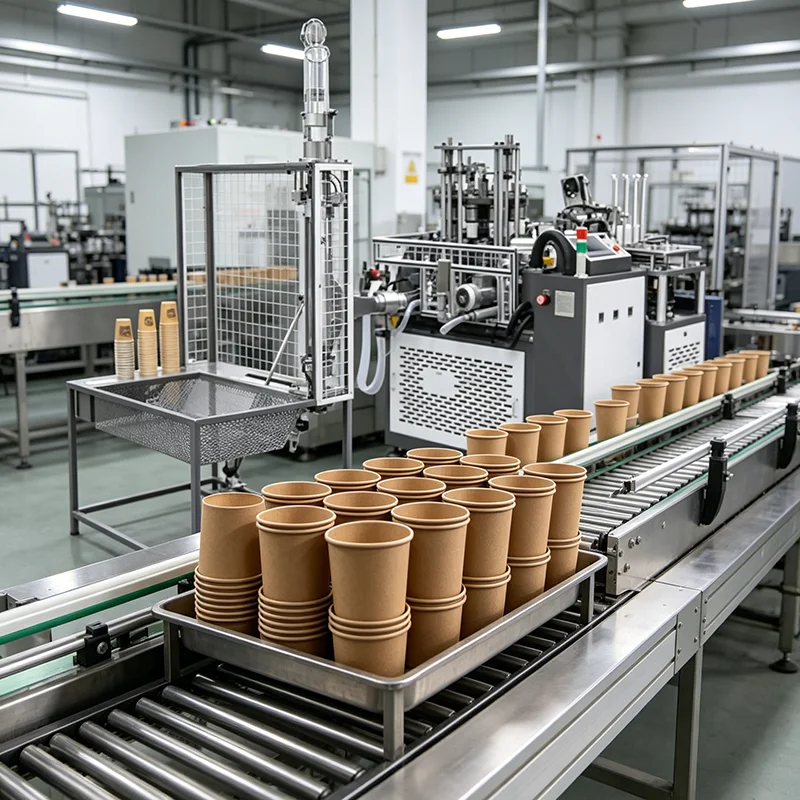 Máquina de Producción de Vasos de Cartón de Grado Industrial con Sellado por Aire Caliente para Vasos de Bebidas de 2-16 oz