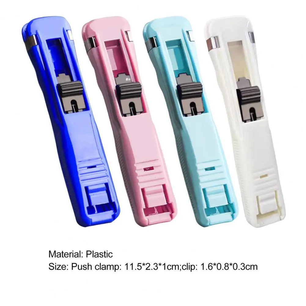 1 Set File Clips Pusher Reusable Easy to Use Office Supplies Portable Document File Fixing Binding Clips Pusher for School