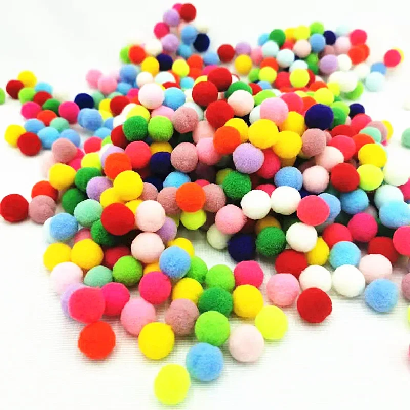 Kids DIY Pompoms Toy Craft Supplies Mini Fluffy Pompon 10/15/20/25mm Pom Poms Christmas Home Decoration Accessories 100pcs/50pc