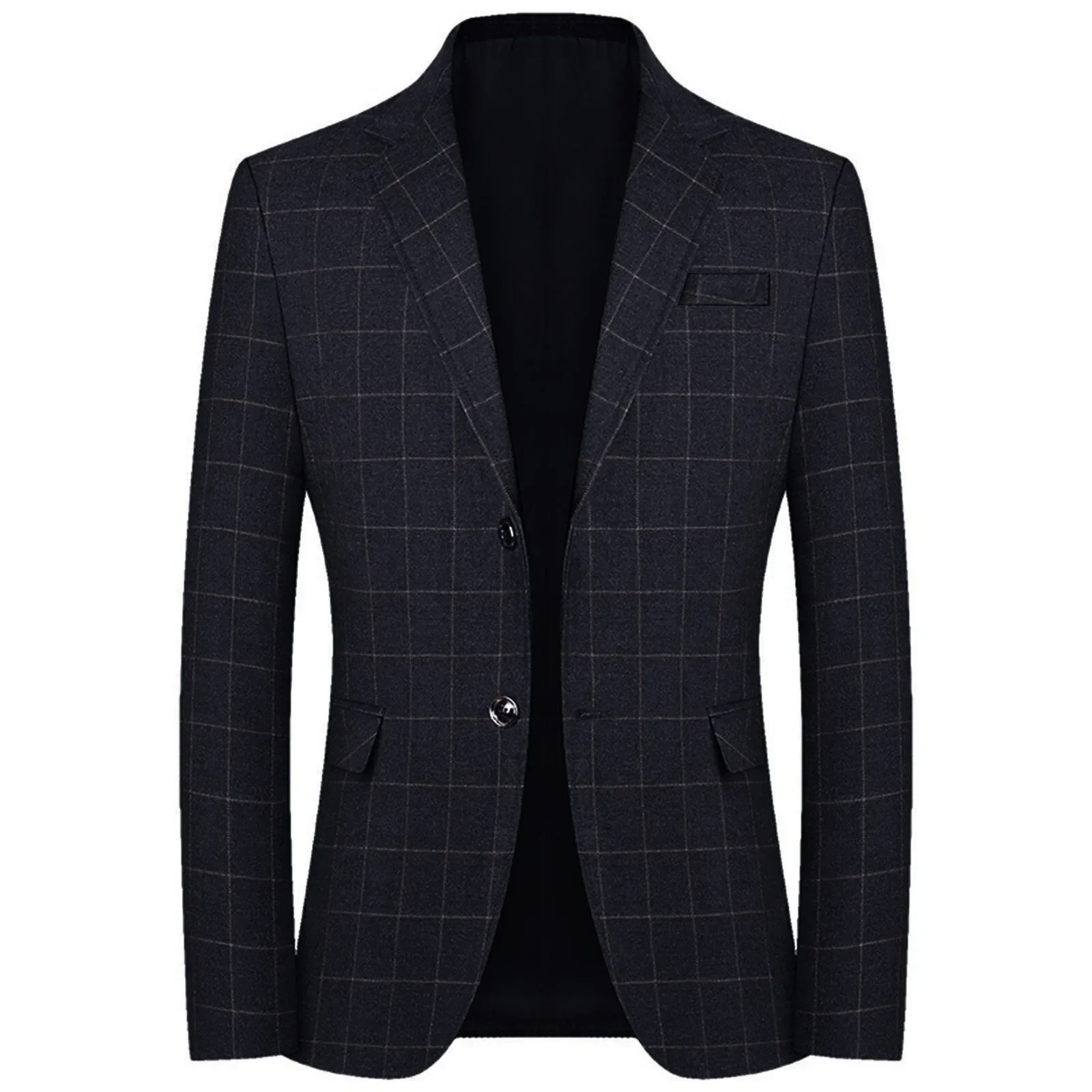 New Male Korean Design Trench Coats Men Plaid Blazers Jackets Suits Coats Business Casual Slim Fit Blazers Coats Men's Clothing