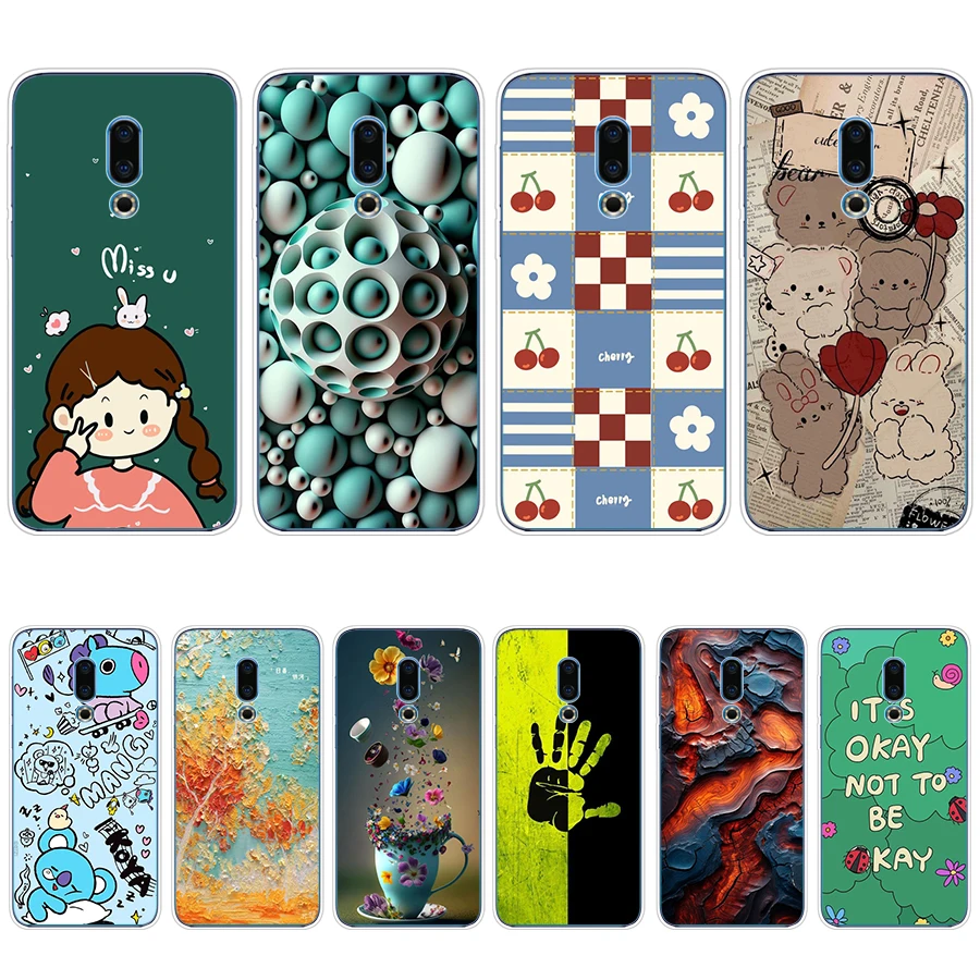 S5 casing ponsel penutup Tpu silikon lembut lagu warna-warni untuk Meizu 16th