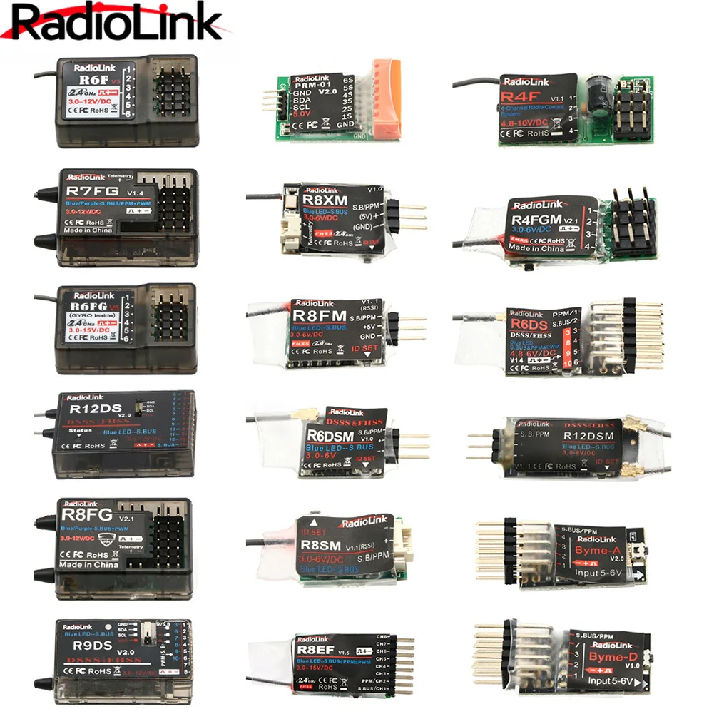 Radiolink R12DSM R12DS R9DS R8SM R8EF R8FM R8F R7FG R6DSM R6DS R6FG R6F R4FG R4F Ricevitore Rc Segnale 2.4G Per Trasmettitore Rc AT9S-image