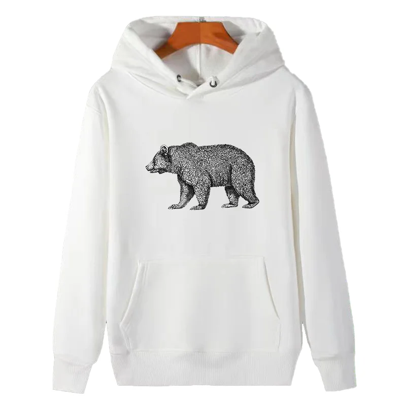 

Great Smoky Mountains American Park Black Bear Fashion Graphic Hooded Sweatshirts Winter Thick Sweater Hoodie Fleece Hoodie