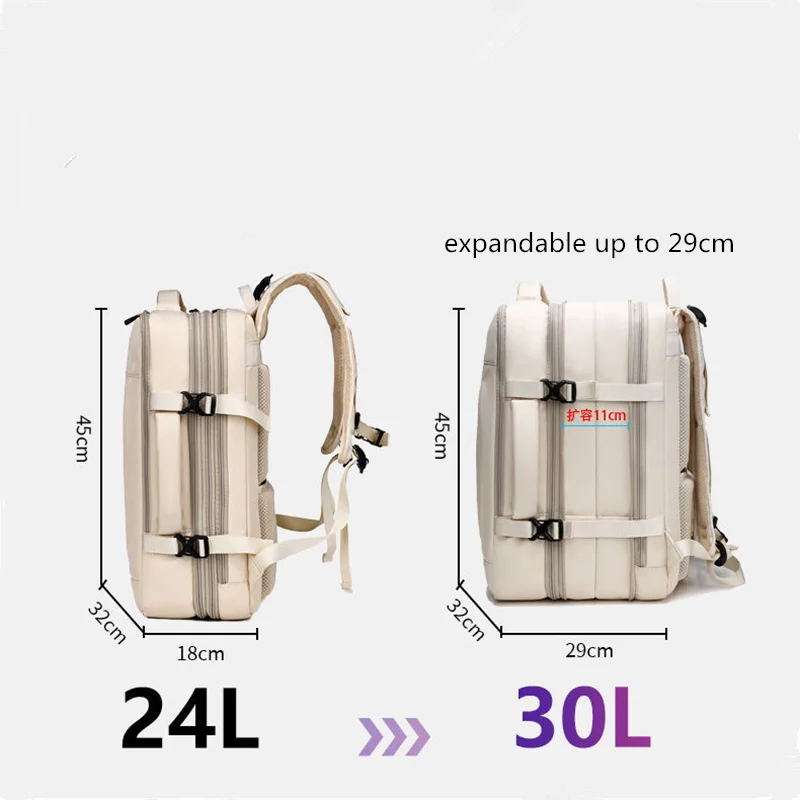 Nesitu سعة كبيرة أسود رمادي أزرق وردي أبيض 30L 14 15.6 16 بوصة كمبيوتر محمول الرجال النساء حقيبة السفر تسلق حقيبة ترحال M8191 #3