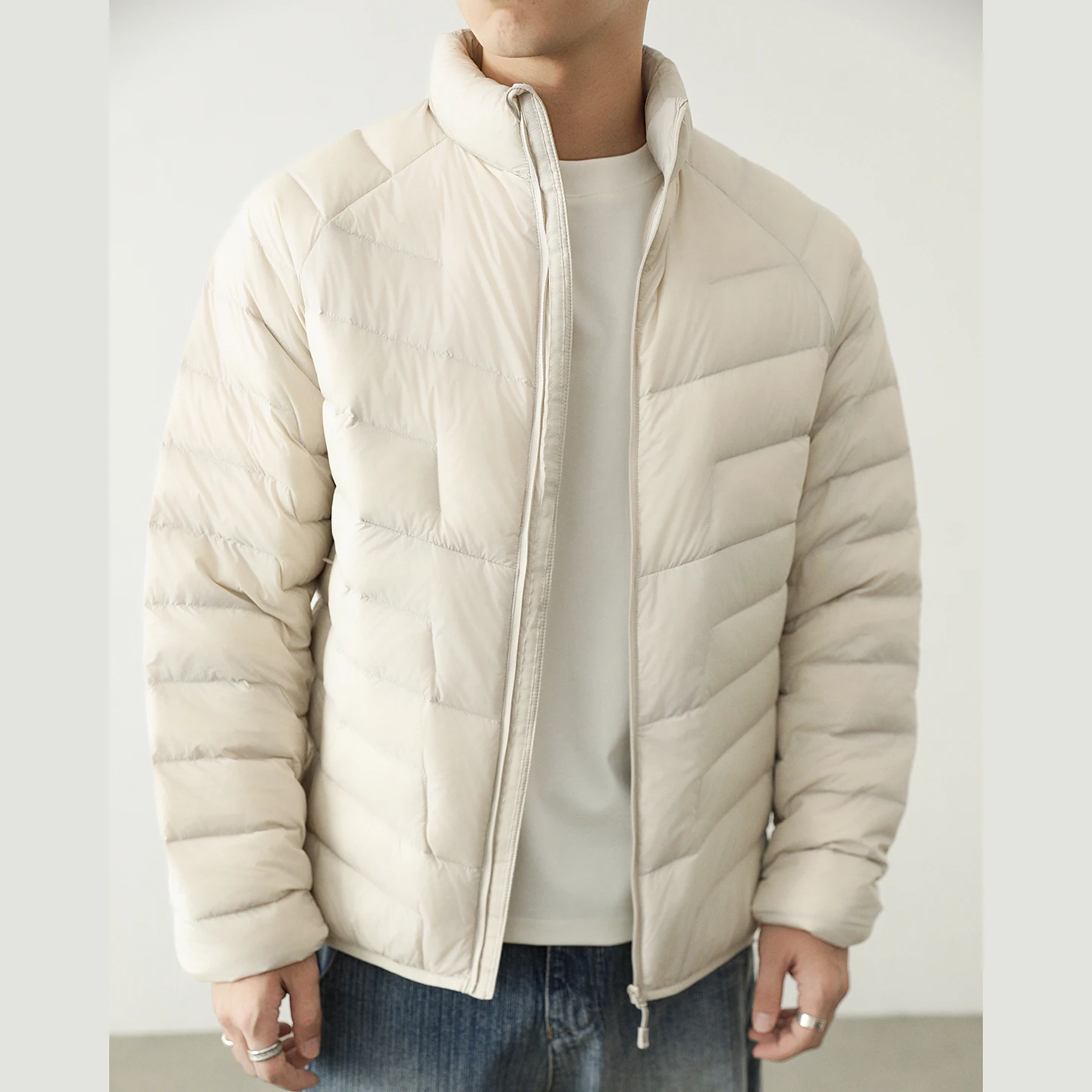 

Lightweight Men's Warm Duck Down Jackets 2025 Autumn Winter Solid Color Loose Puffer Coat Outwear Windproof Padded Tops Clothing