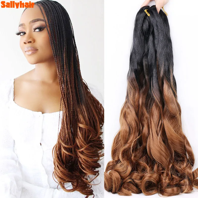 

Sallyhair 22 24inch Synthetic Spiral Curls Crochet Braiding Hair High Temperature Fiber Loose Wavy Hair Extensions For Women