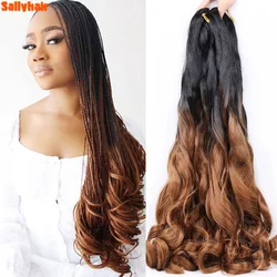 Sallyhair 22 24inch Synthetische Spirale Locken Häkeln Flechten Haar Hohe Temperatur Faser Lose Welliges Haar Extensions Für Frauen