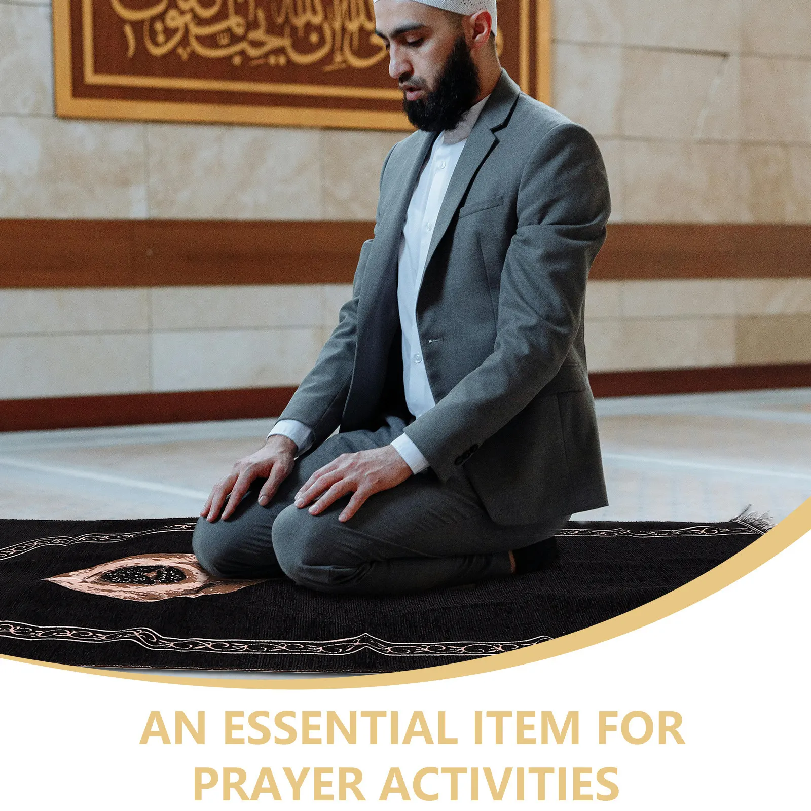 

Decorative Printing Prayer Mat Muslim Rug for Women Islamic Carpet Pilgrimage Travel Large Folding