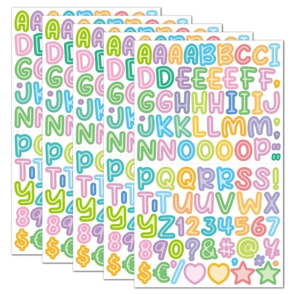 26 Letter Number Cartoon Letter Sticker Cartoon 0.5 inch Cartoon Initial Alphabet Paster Vinyl Adhesive Decoration