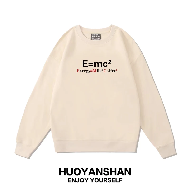

Толстовка Emc2 Round Ne Fce Lined Sweatirt ex Fun Chtry Equation Einstein Winter Top, модный бренд, смесь хлопка и полиэстера