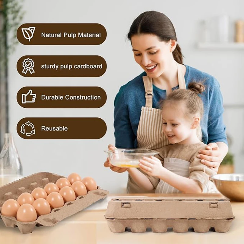 6 Pack Egg Cartons Bulk 6/8/10/12 Count Style Reusable Cardboard Egg Cartons Eggs Tray Refrigerator Empty Egg Storage Box