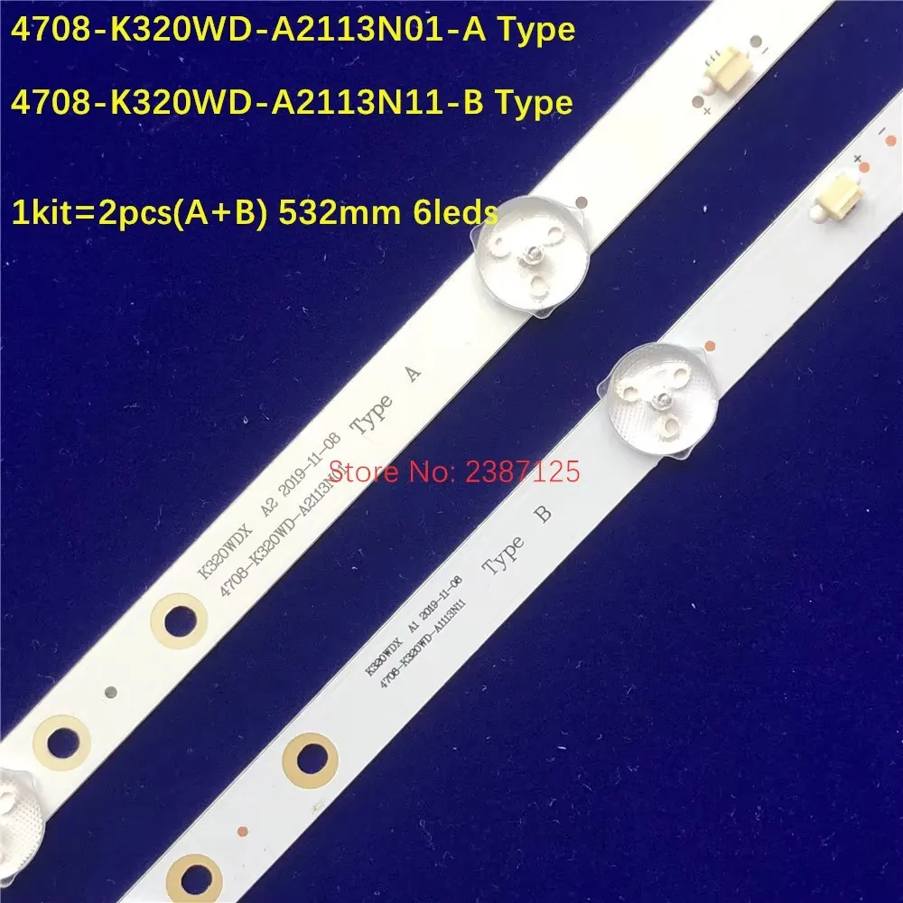 60 قطعة LED قطاع 6 مصباح 2T-C32AC1H 4708-K320WD-A2113N01 4708-K320WD-A1113N11 AOC 32M2070 32J4HA 32B4HA 321H70 32HHF5952/T3