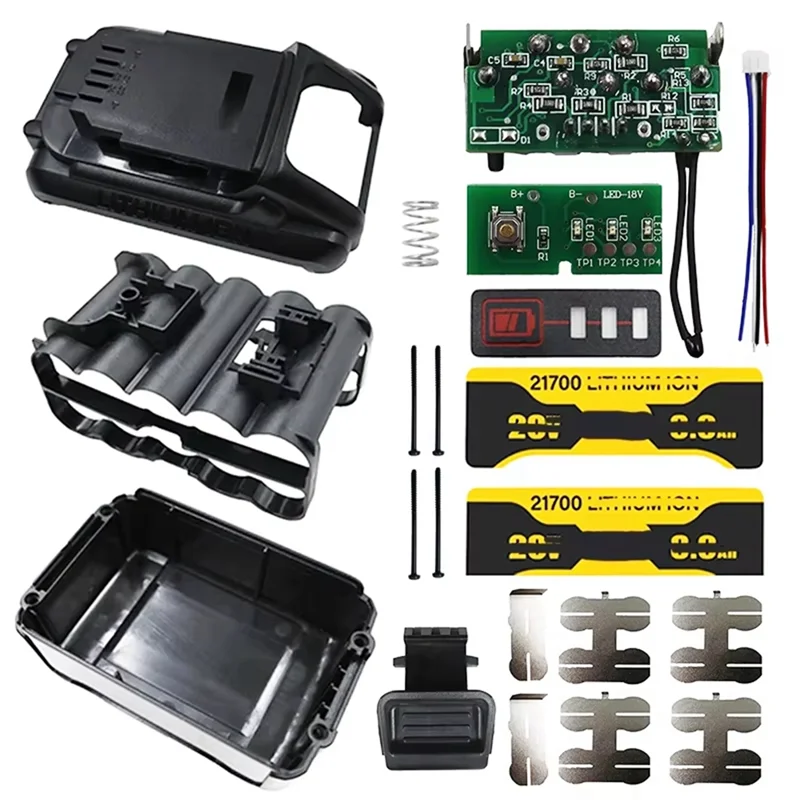 

A26F-DCB200 10X21700 пластиковый корпус для литиевой батареи BMS PCBA защитная плата для корпуса 18 В 20 В с наклейкой