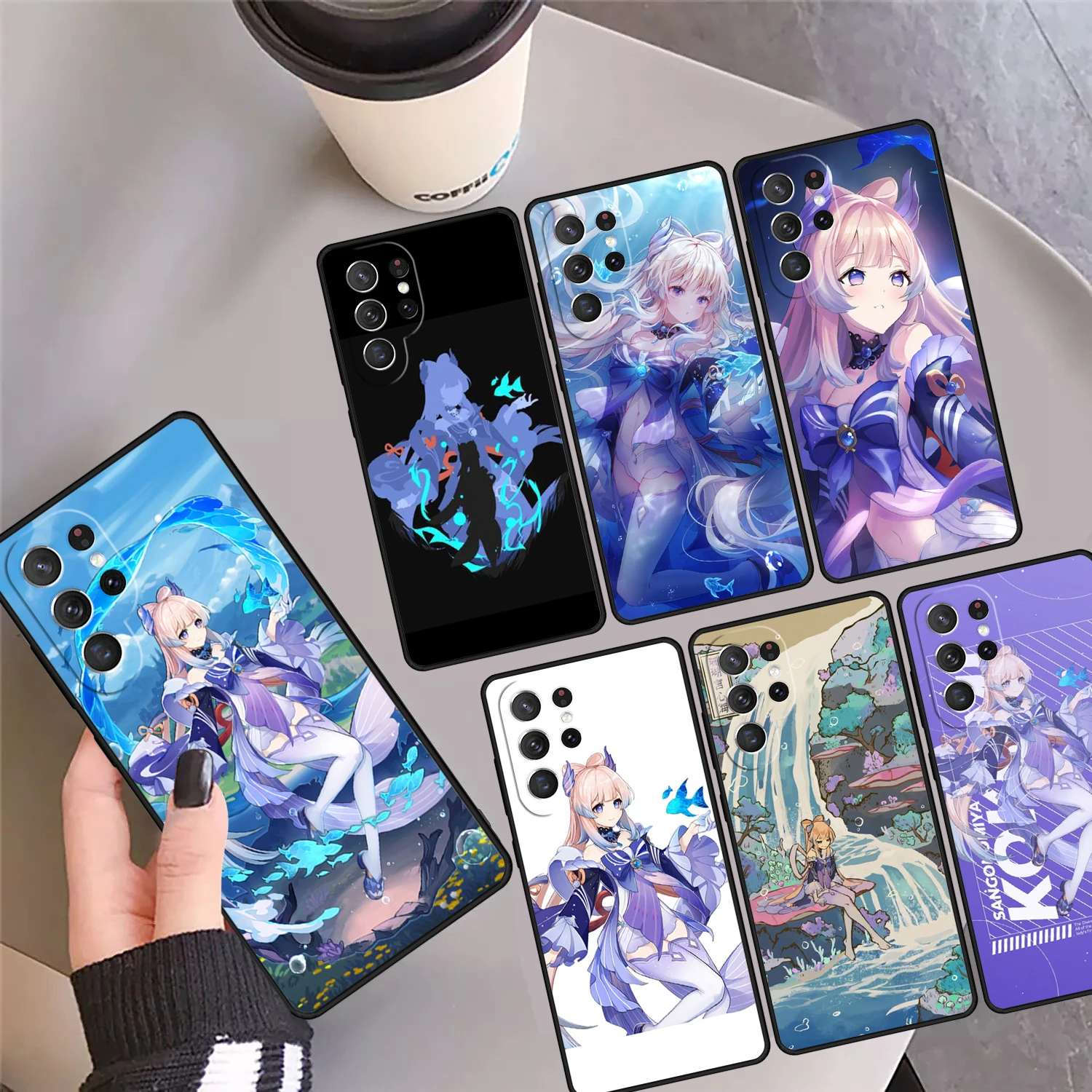 Sangonomiya Kokomi Genshin Impact Phone Case Cover For Samsung Galaxy S24 Ultra 23 S22 Plus S21 FE S20 S8 S9 S10 Note 10 Pro 20