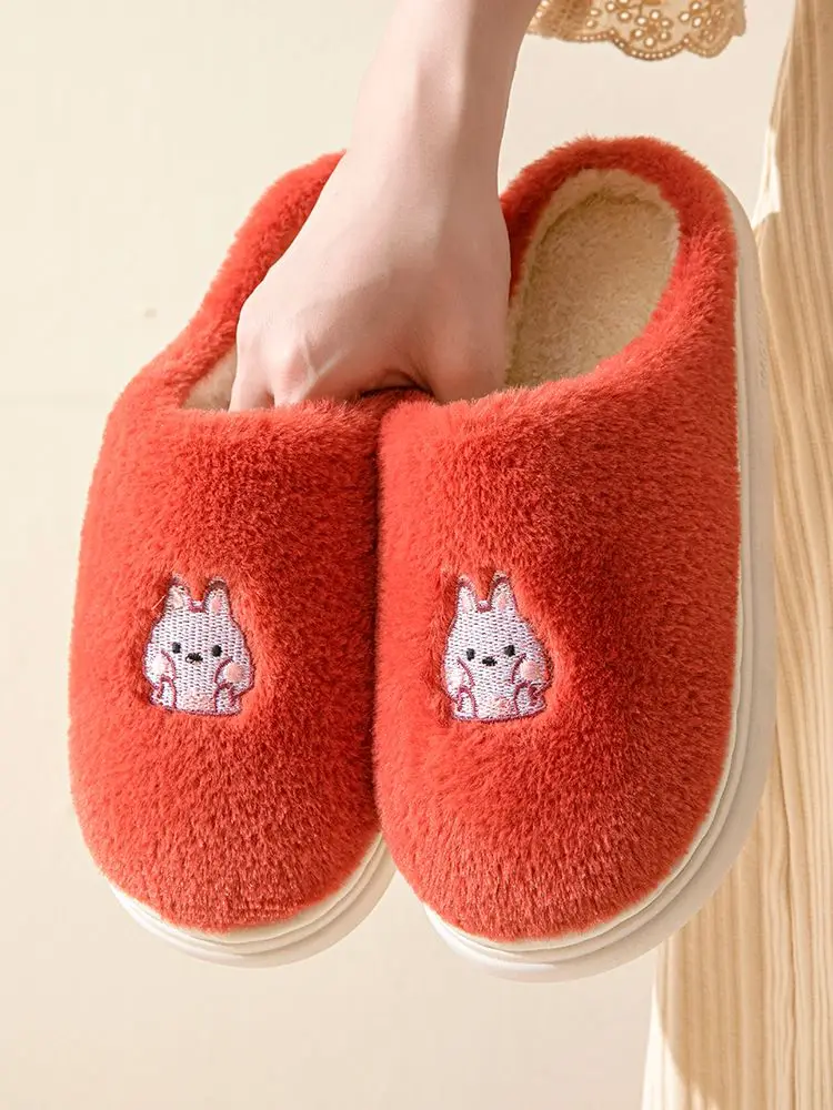 

Женские нескользящие хлопковые тапочки на толстой подошве, теплая теплоизоляция, домашнее зимнее издание для дома ​ Домашние тапочки