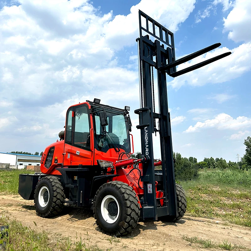 Carretilla elevadora todoterreno agrícola EPA/Euro 5, vehículo de manipulación de contenedores pequeños de 3 toneladas, carretilla elevadora diésel grande 4WD personalizada